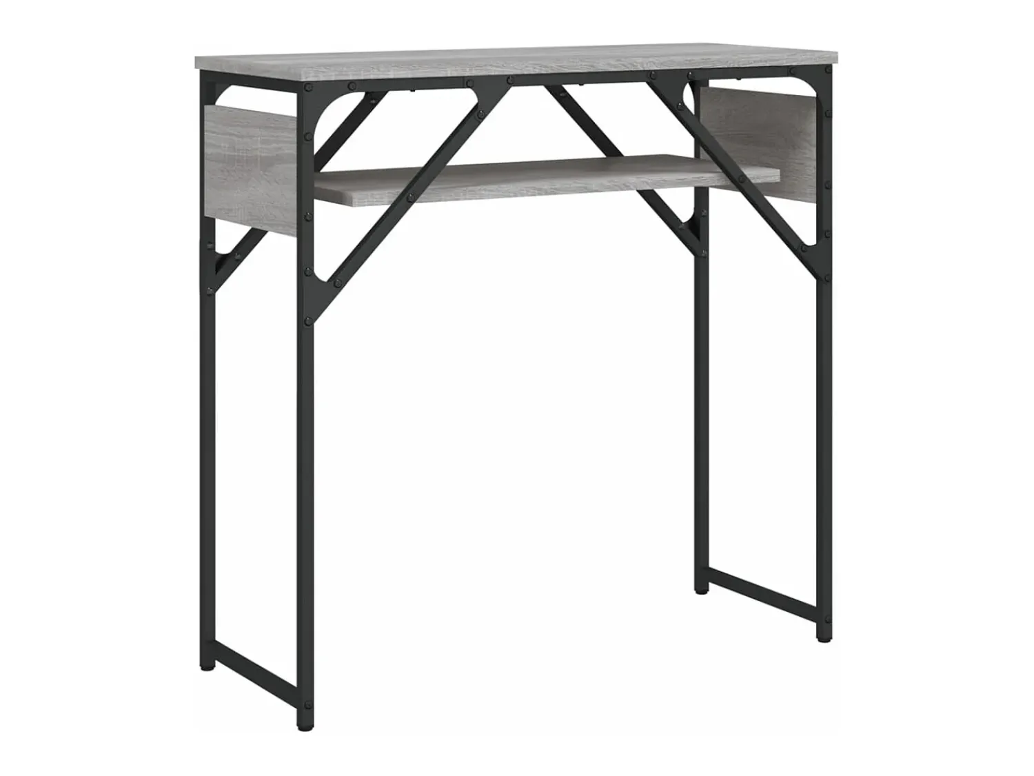 New Mesa consola c/ prateleira derivados de madeira sonoma PT484532 Cinzento