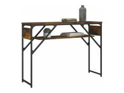 Mesa consola c/ prateleira derivados de madeira carvalho fumado PT892315^ Consola