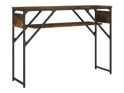 Mesa consola c/ prateleira derivados de madeira carvalho fumado PT892315^ Consola