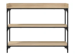 Consola* Mesa consola c/ prateleiras 100x30x80 cm carvalho sonoma PT336806 Castanho