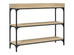 Consola* Mesa consola c/ prateleiras 100x30x80 cm carvalho sonoma PT336806 Castanho