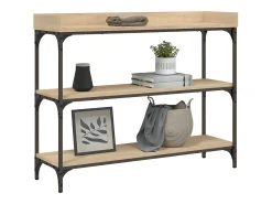 Consola* Mesa consola c/ prateleiras 100x30x80 cm carvalho sonoma PT336806 Castanho
