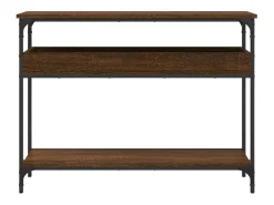 Consola| Mesa consola c/ prateleira derivados madeira carvalho PT708226 Castanho