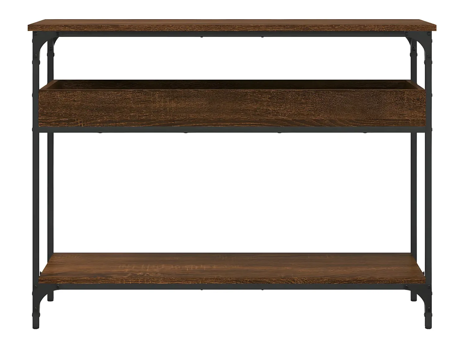 Consola| Mesa consola c/ prateleira derivados madeira carvalho PT708226 Castanho