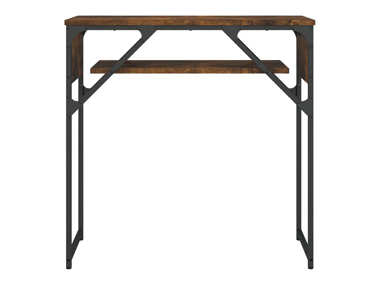 Consola| Mesa consola c/ prateleira derivados de madeira carvalho fumado PT564409 Castanho