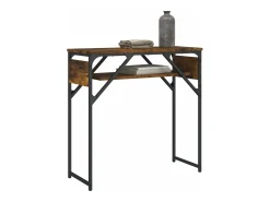 Consola| Mesa consola c/ prateleira derivados de madeira carvalho fumado PT564409 Castanho