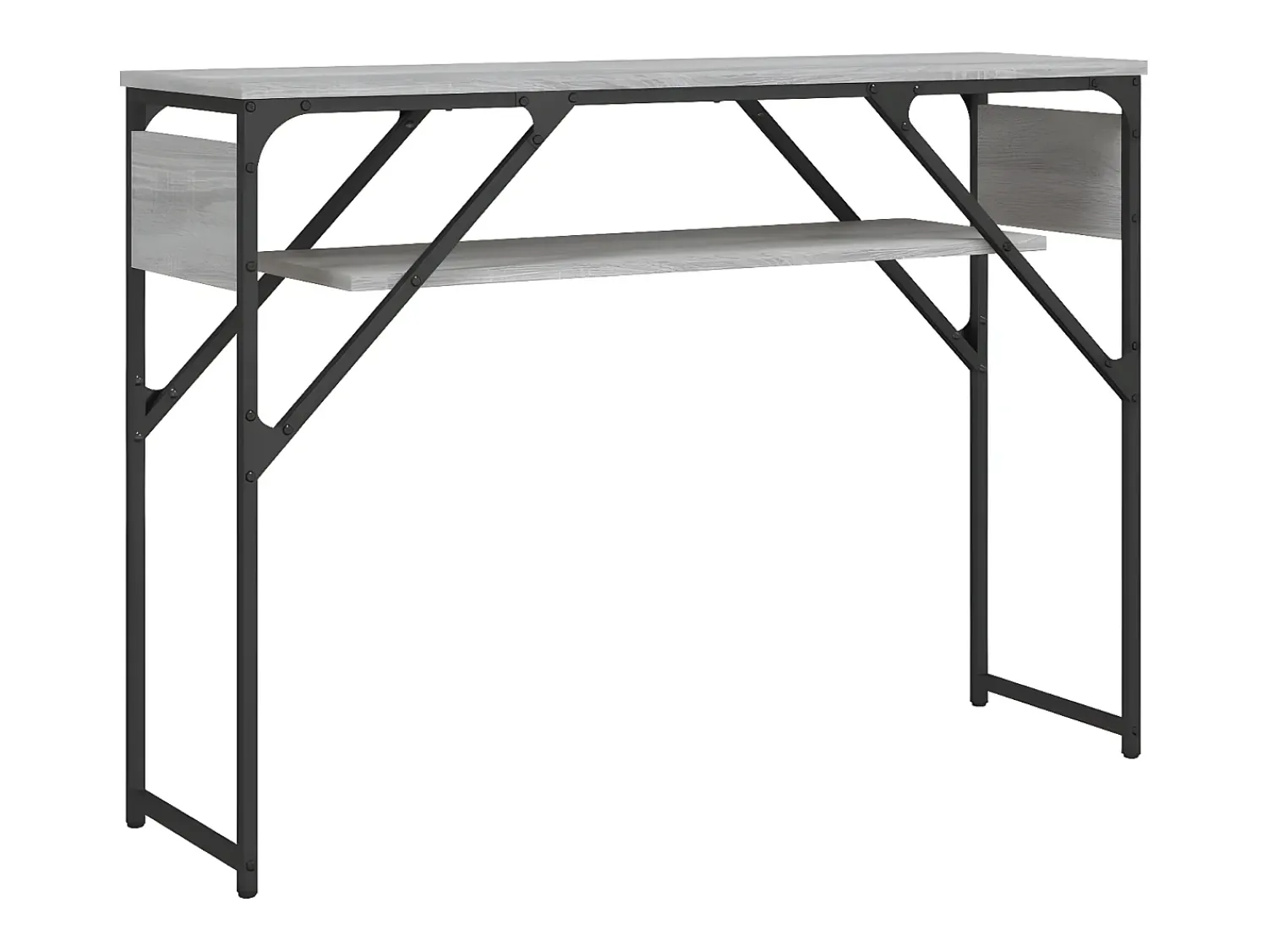 Consola| Mesa consola c/ prateleira derivados de madeira sonoma PT283570 Cinzento