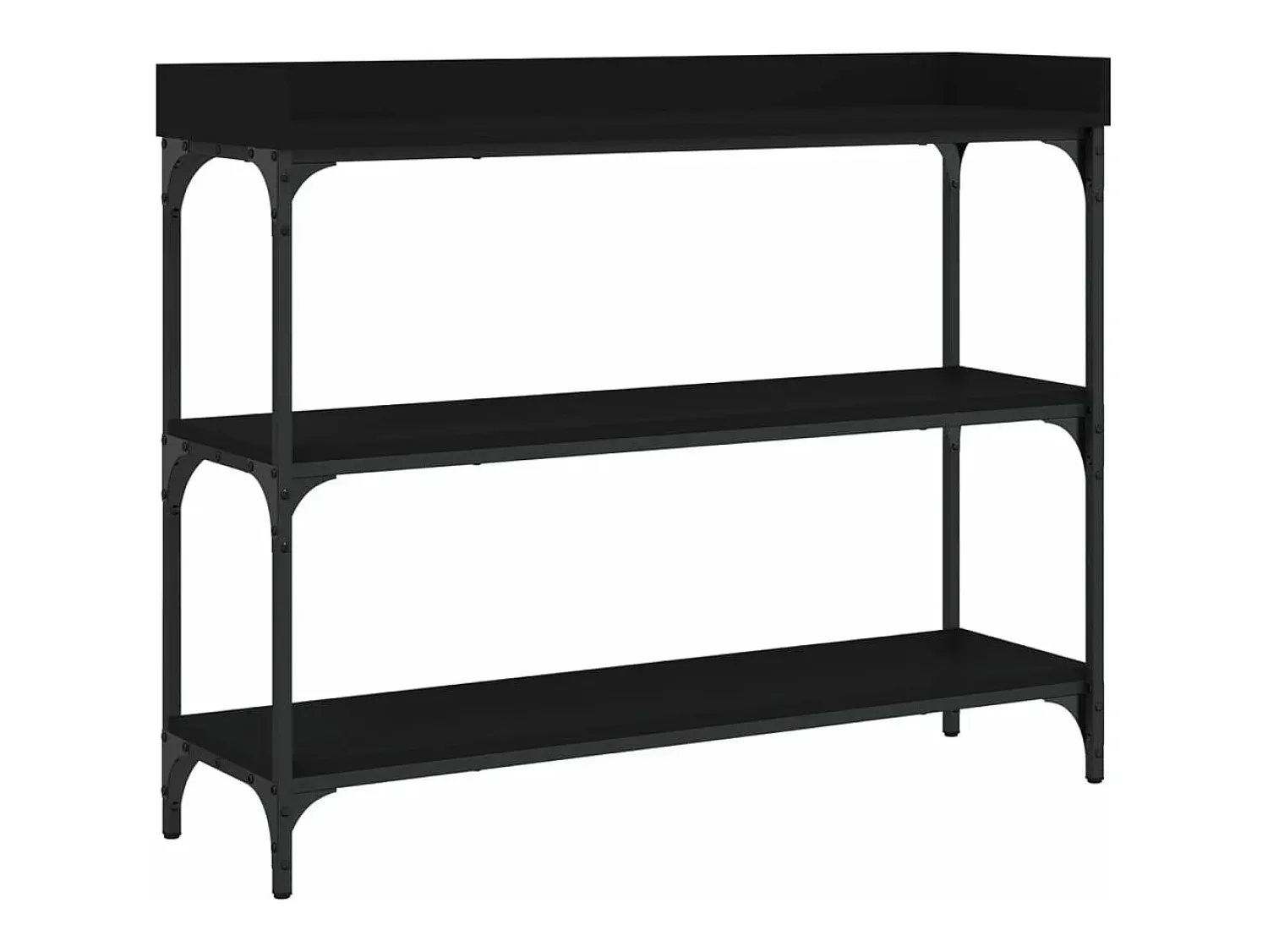 Consola|vidaxl Mesa consola c/ prateleiras 100x30x80 cm Preto