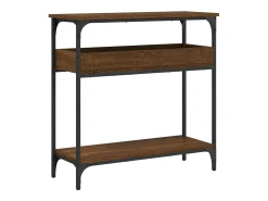Clearance vidaxl Mesa consola c/ prateleira derivados madeira carvalho castanho Natural claro