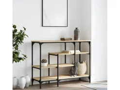 Clearance Mesa consola c/ prateleiras 100x35x75 cm carvalho sonoma PT777116 Castanho