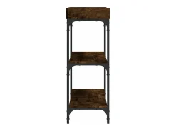 Mesa consola c/ prateleiras 100x30x80 cm carvalho fumado PT149093^ Consola