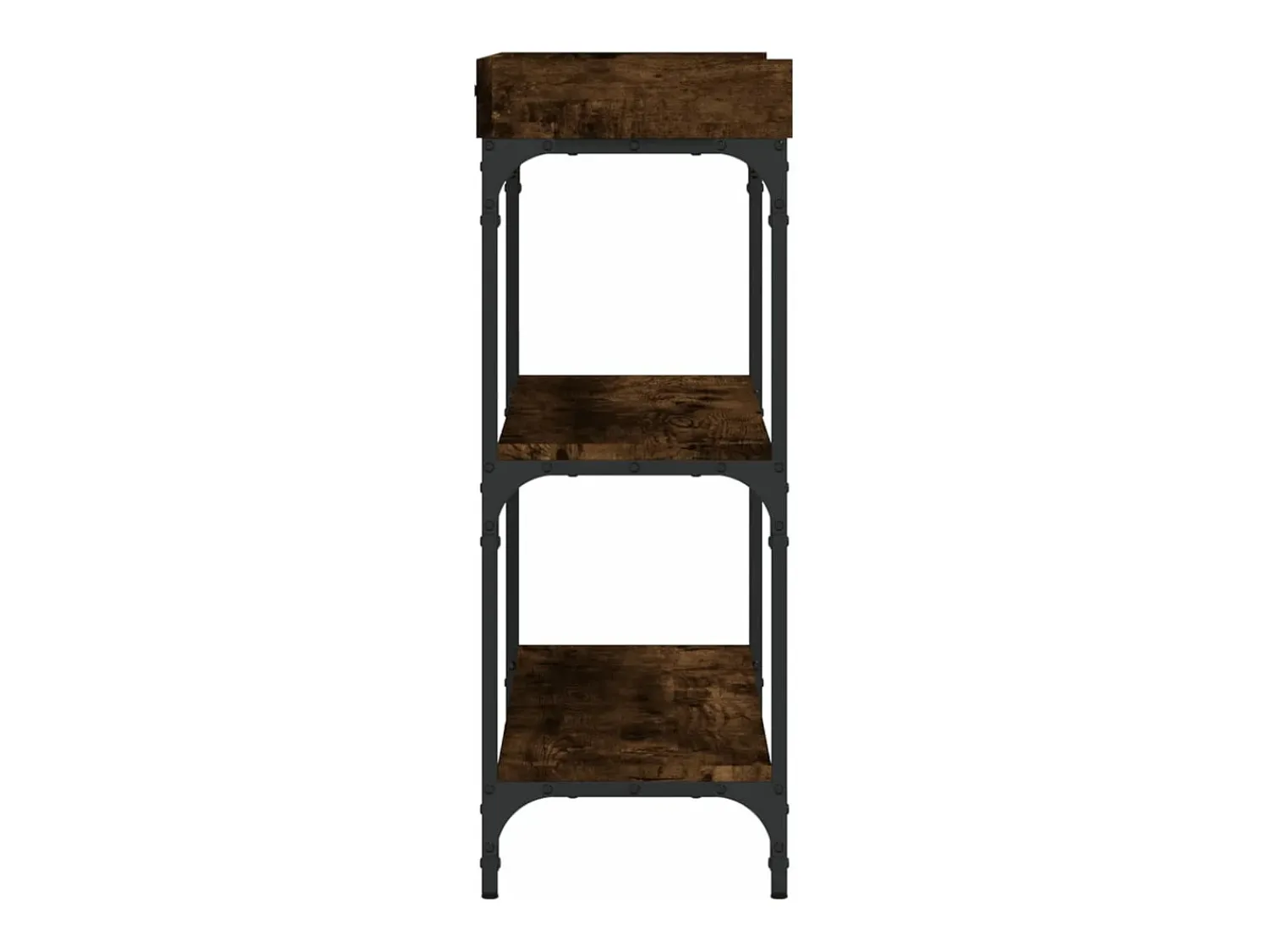 Mesa consola c/ prateleiras 100x30x80 cm carvalho fumado PT149093^ Consola