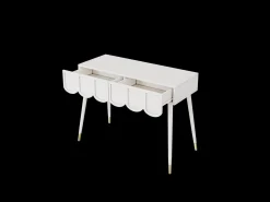 Discount Hauss Spole Mesa consola com 2 gavetas em forma de nuvem - Pés em metal - e dourado Branco