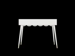 Discount Hauss Spole Mesa consola com 2 gavetas em forma de nuvem - Pés em metal - e dourado Branco