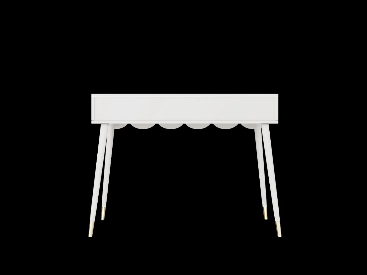 Discount Hauss Spole Mesa consola com 2 gavetas em forma de nuvem - Pés em metal - e dourado Branco