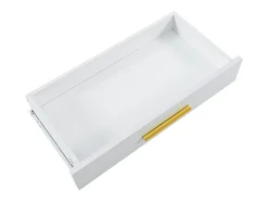 Discount Hauss Spole Mesa consola com 2 gavetas - Pés em metal dourado - 110x32x85 cm Branco