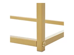 Discount Hauss Spole Mesa consola com 2 gavetas - Pés em metal dourado - 110x32x85 cm Branco