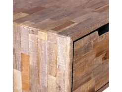 Consola*vidaxl Mesa consola com 3 gavetas, madeira de teca reciclada Natural claro