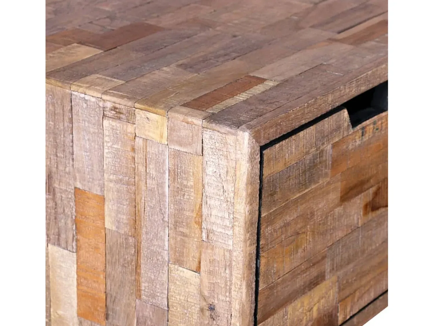 Consola*vidaxl Mesa consola com 3 gavetas, madeira de teca reciclada Natural claro