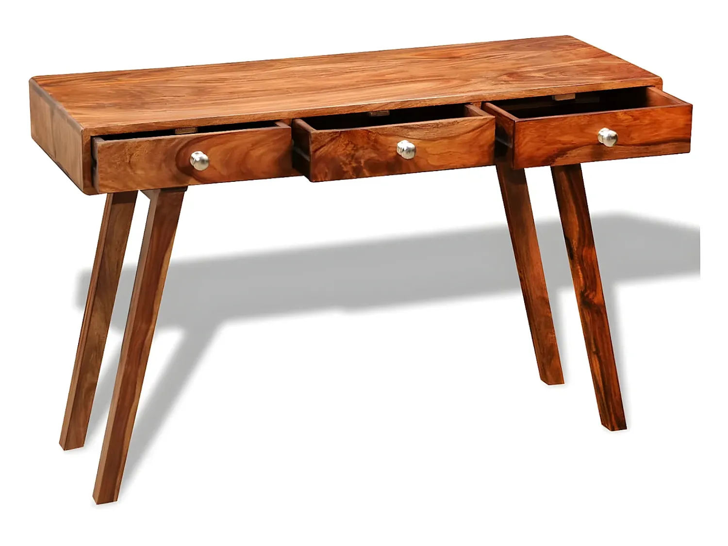Consola| Mesa consola com 3 gavetas 76 cm madeira sheesham sólida PT796877 Castanho