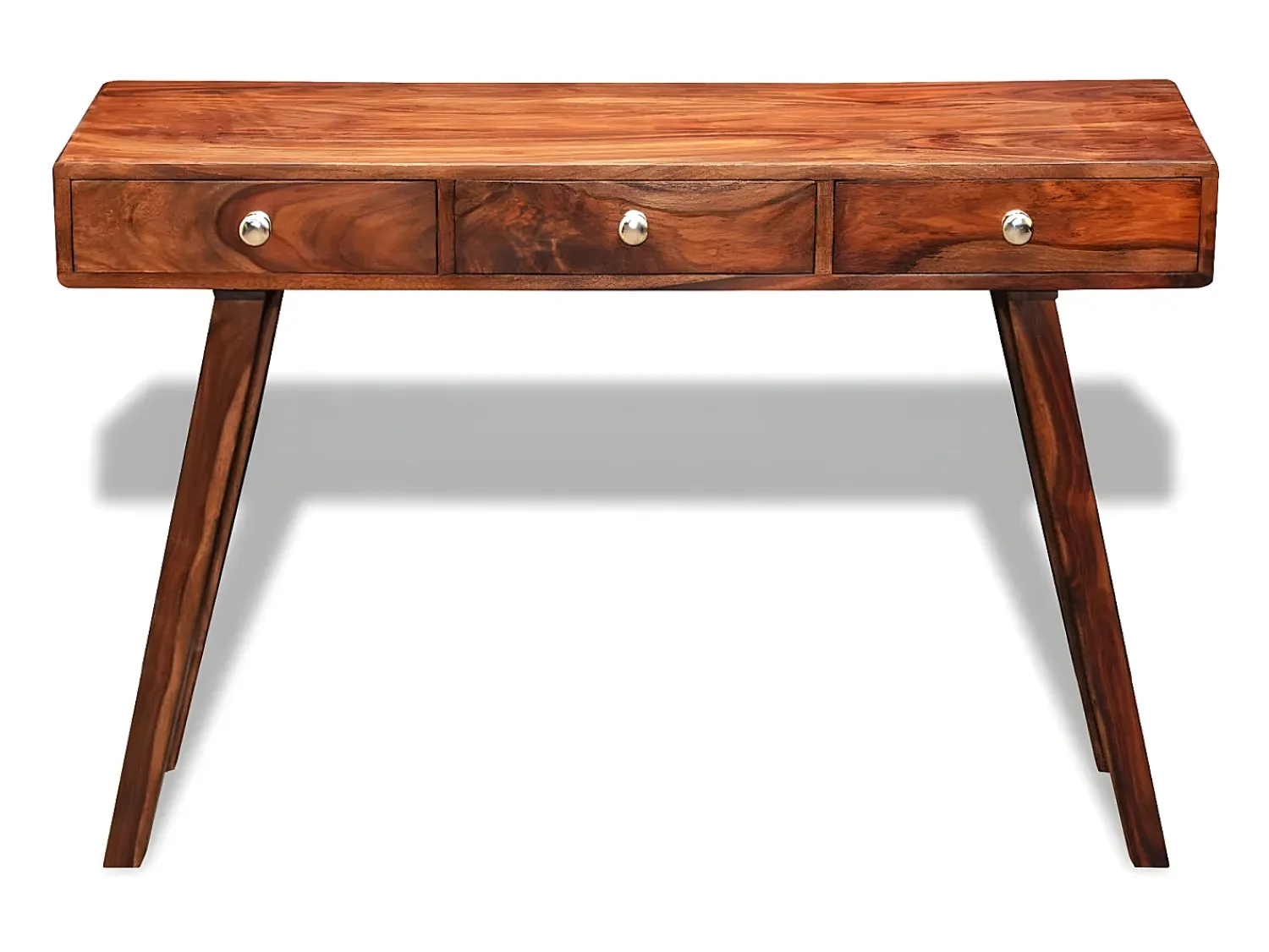 Consola| Mesa consola com 3 gavetas 76 cm madeira sheesham sólida PT796877 Castanho