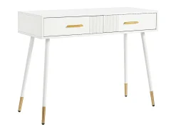 Hauss Spole Mesa consola com 2 gavetas - Pés em metal - e dourado^ Consola