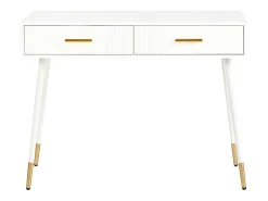 Hauss Spole Mesa consola com 2 gavetas - Pés em metal - e dourado^ Consola