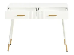 Hauss Spole Mesa consola com 2 gavetas - Pés em metal - e dourado^ Consola