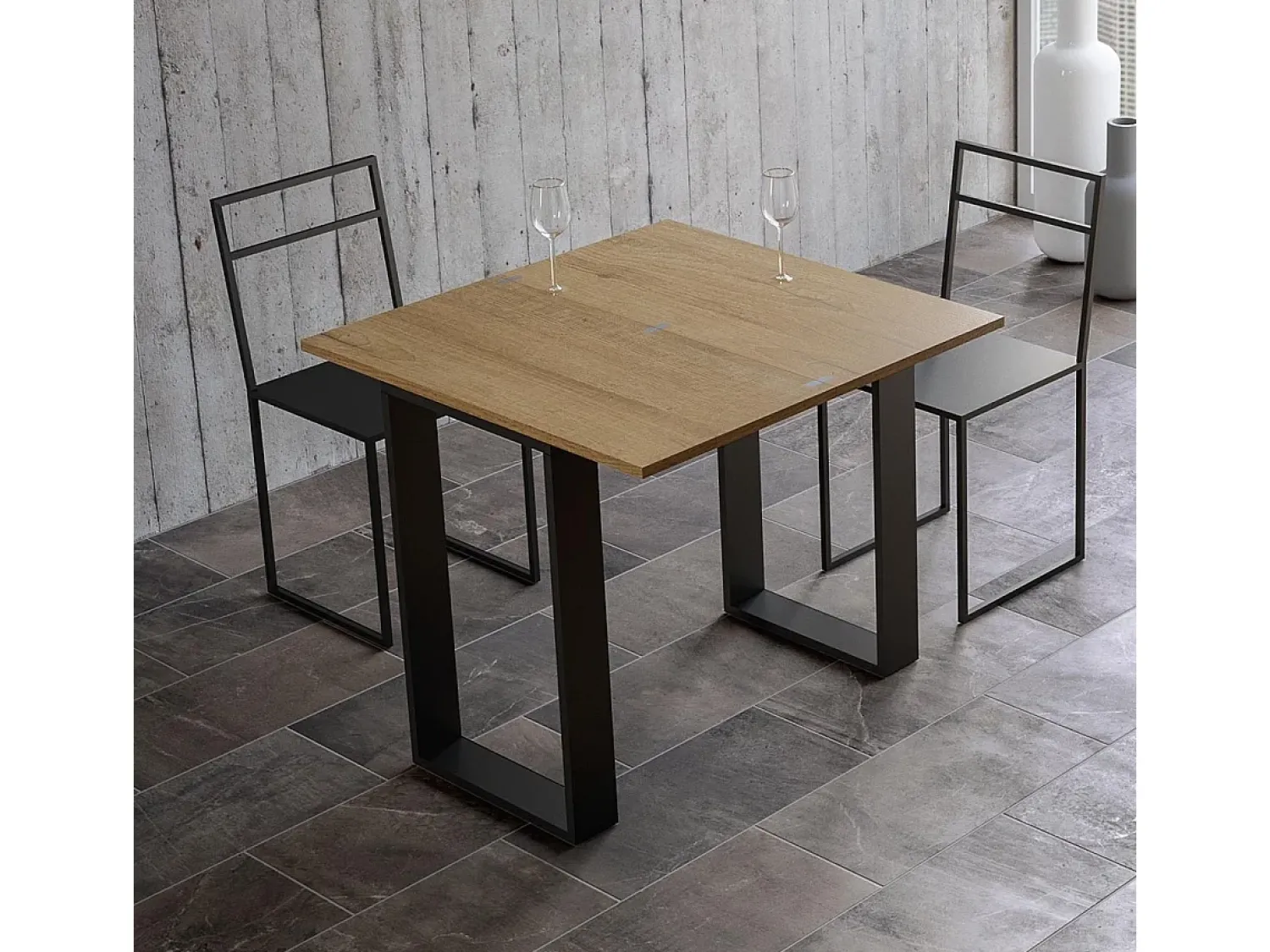 Clearance ITAMOBY Mesa consola com abertura do livro 90x45/90 cm Tecno Libra Carvalho Natural quadro Antracite Natural claro