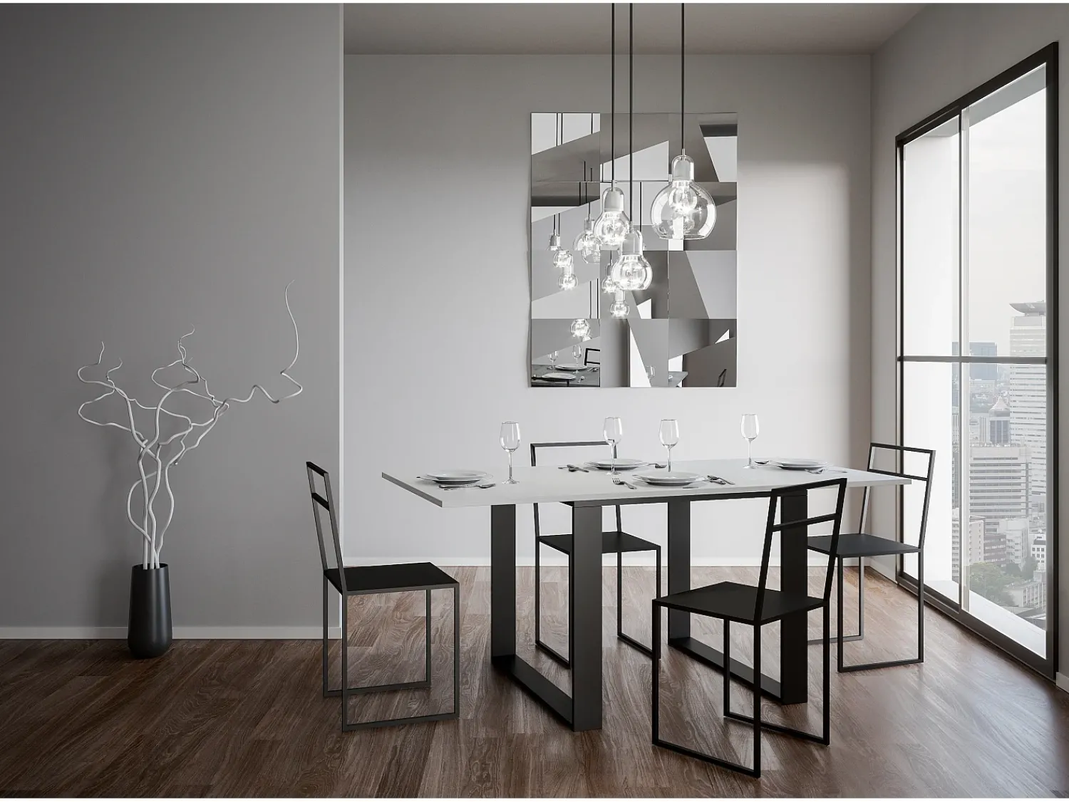 ITAMOBY Mesa consola com abertura do livro 90x45/90 cm Tecno Libra Cinza Branca quadro Antracite^ Consola