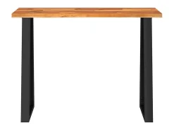 Consola*vidaxl Mesa consola com bordas vivas 110x35x80 cm acácia maciça Natural claro