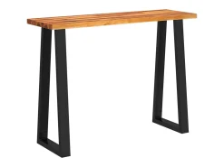 Consola| Mesa consola com bordas vivas 110x35x80 cm acácia maciça PT436537 Castanho