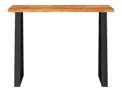 Consola| Mesa consola com bordas vivas 110x35x80 cm acácia maciça PT436537 Castanho