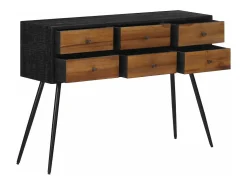 Consola* Mesa consola com gavetas 116x30x76 cm teca recuperada maciça PT493546 Castanho
