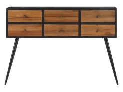 Consola* Mesa consola com gavetas 116x30x76 cm teca recuperada maciça PT493546 Castanho