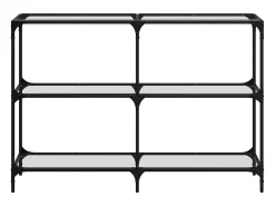 Discount Mesa consola com tampo em vidro 118,5x30x81 cm aço PT900960 Transparente