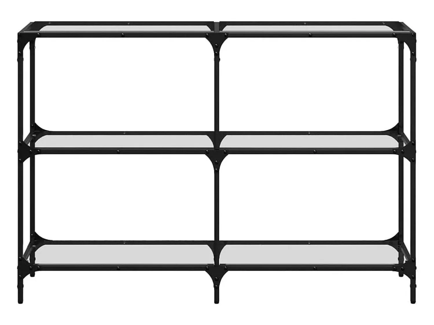 Discount Mesa consola com tampo em vidro 118,5x30x81 cm aço PT900960 Transparente