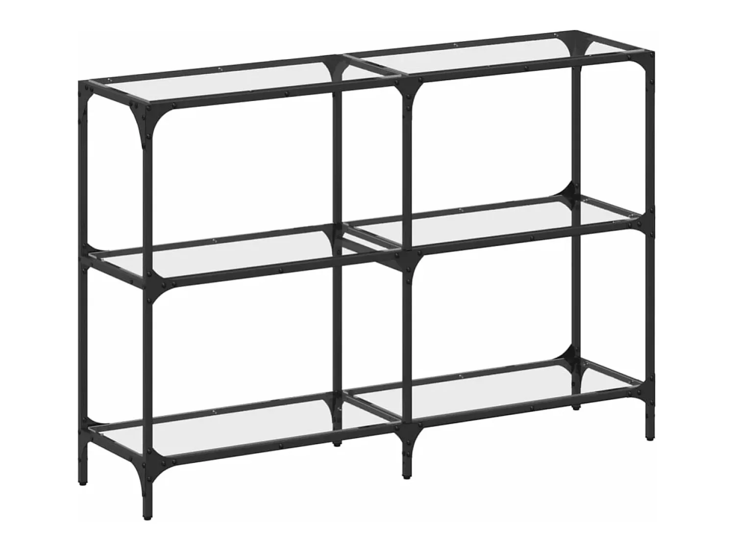 Discount Mesa consola com tampo em vidro 118,5x30x81 cm aço PT900960 Transparente