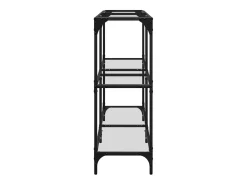 Discount Mesa consola com tampo em vidro 118,5x30x81 cm aço PT900960 Transparente