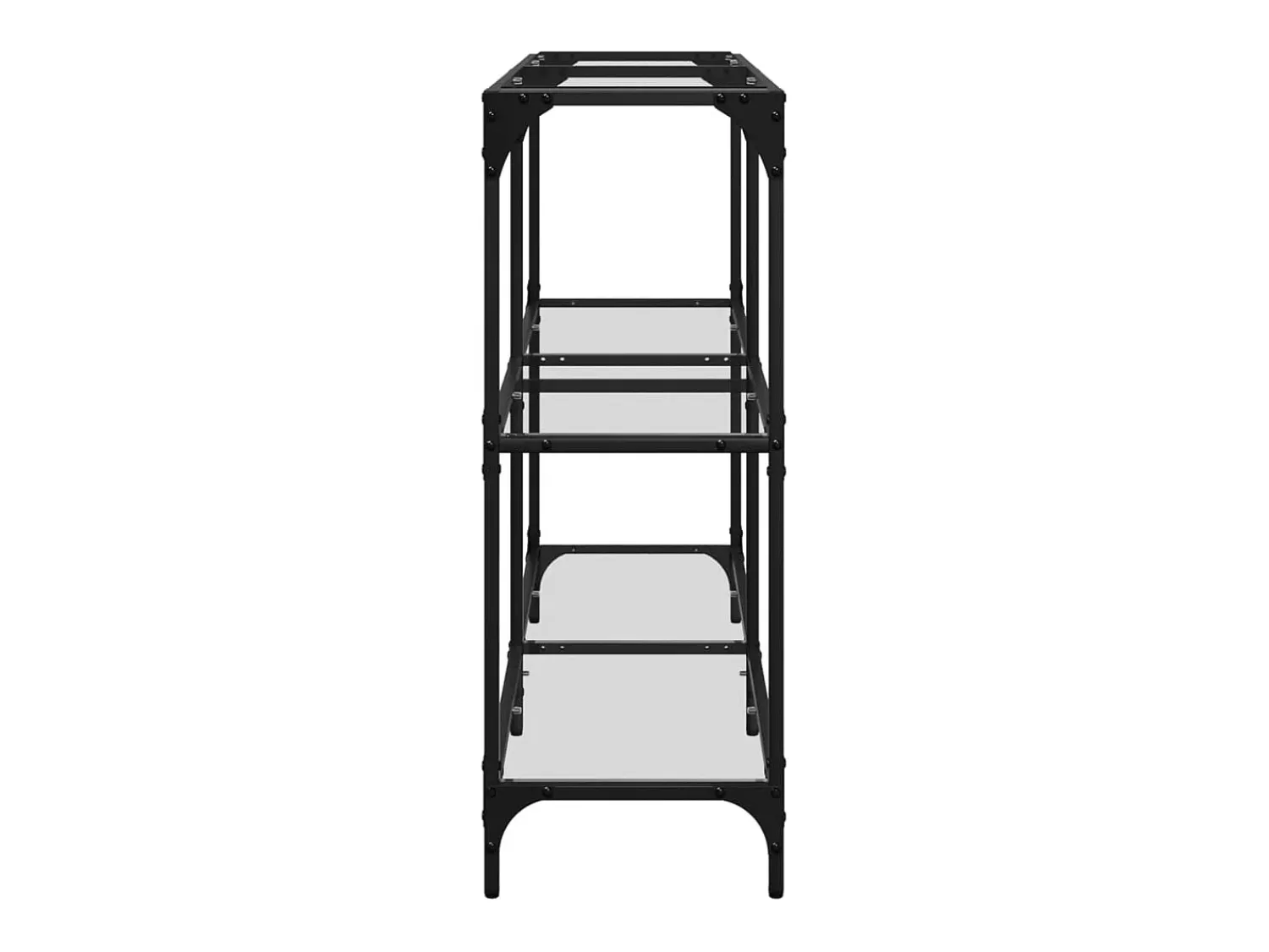 Discount Mesa consola com tampo em vidro 118,5x30x81 cm aço PT900960 Transparente