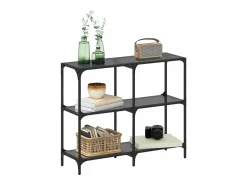 Best Mesa consola com tampo em vidro 98x30x81 cm aço PT215107 Preto