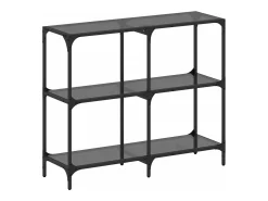 Best Mesa consola com tampo em vidro 98x30x81 cm aço PT215107 Preto