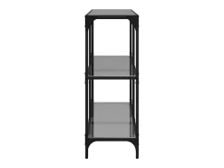 Best Mesa consola com tampo em vidro 98x30x81 cm aço PT215107 Preto