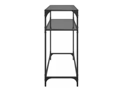 Mesa consola com tampo em vidro 98x35x81 cm aço PT189203^ Consola
