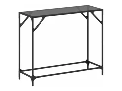 Consola| Mesa consola com tampo em vidro 98x35x81 cm aço PT236550 Preto