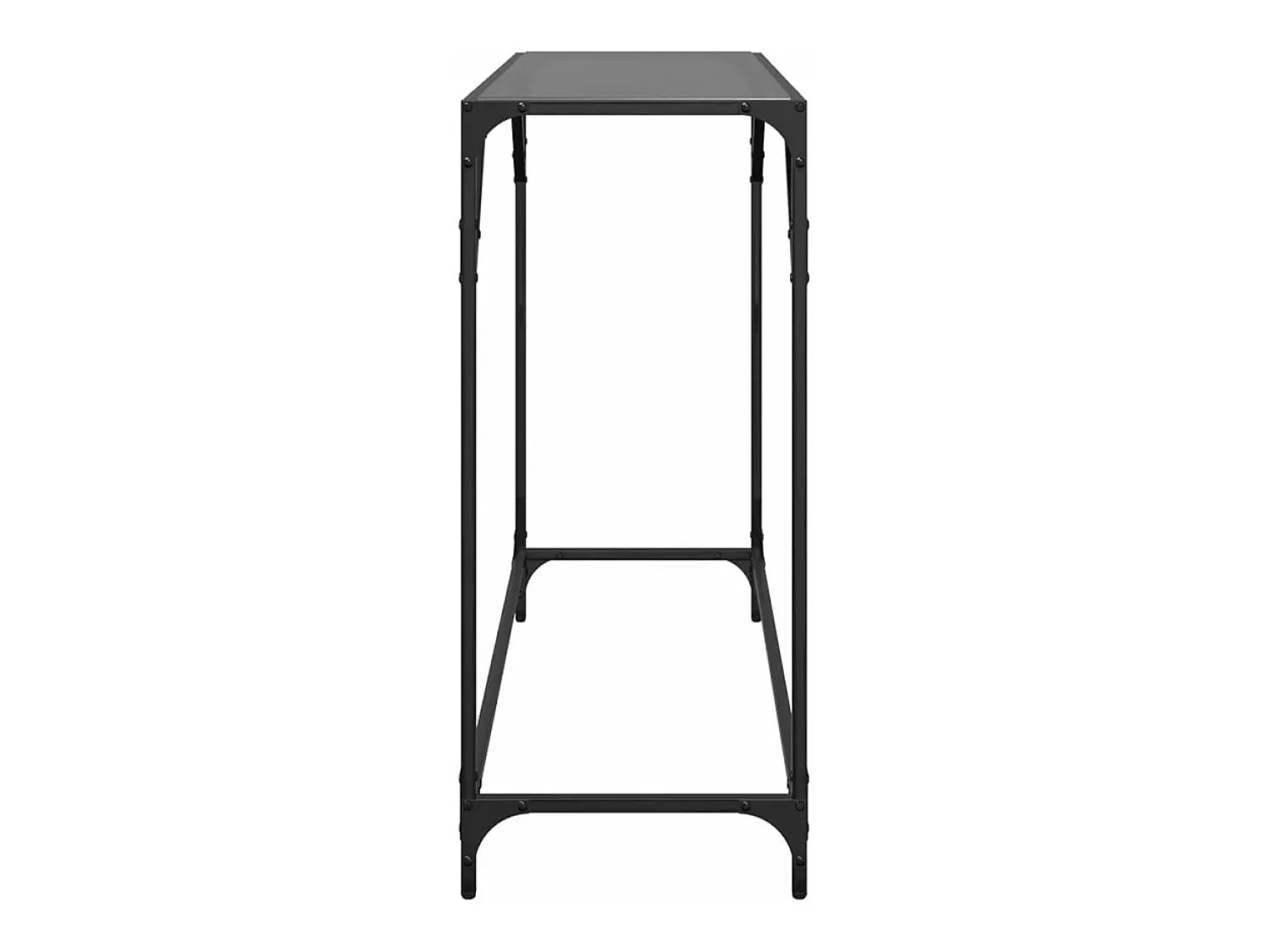 Consola| Mesa consola com tampo em vidro 98x35x81 cm aço PT236550 Preto