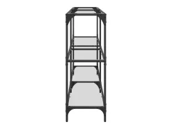 Consola|vidaxl Mesa consola com tampo em vidro 158,5x30x81 cm aço Transparente