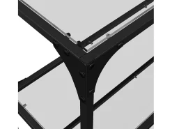 Consola|vidaxl Mesa consola com tampo em vidro 158,5x30x81 cm aço Transparente