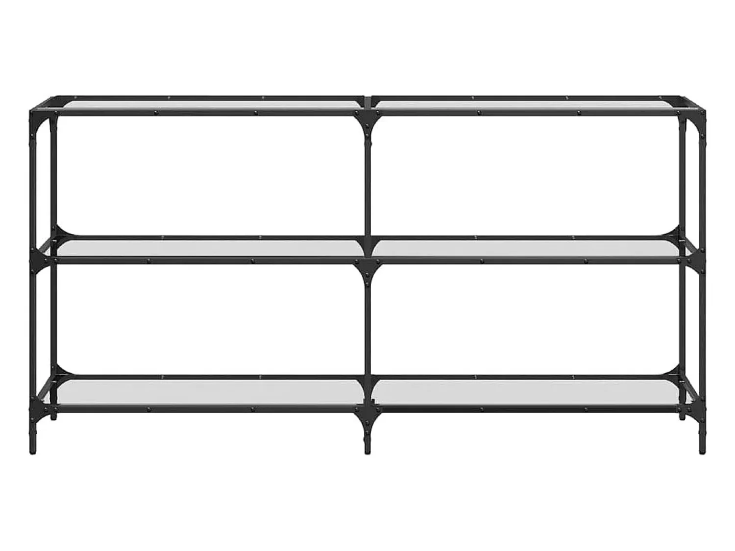 Consola|vidaxl Mesa consola com tampo em vidro 158,5x30x81 cm aço Transparente