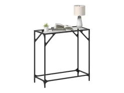 Consola* Mesa consola com tampo em vidro 80x35x81 cm aço PT363030 Transparente